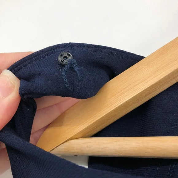 Chaps Navy Blue Floral  Red Pink Sleeveless Fit & Flair midi dress SP - Picture 11 of 13